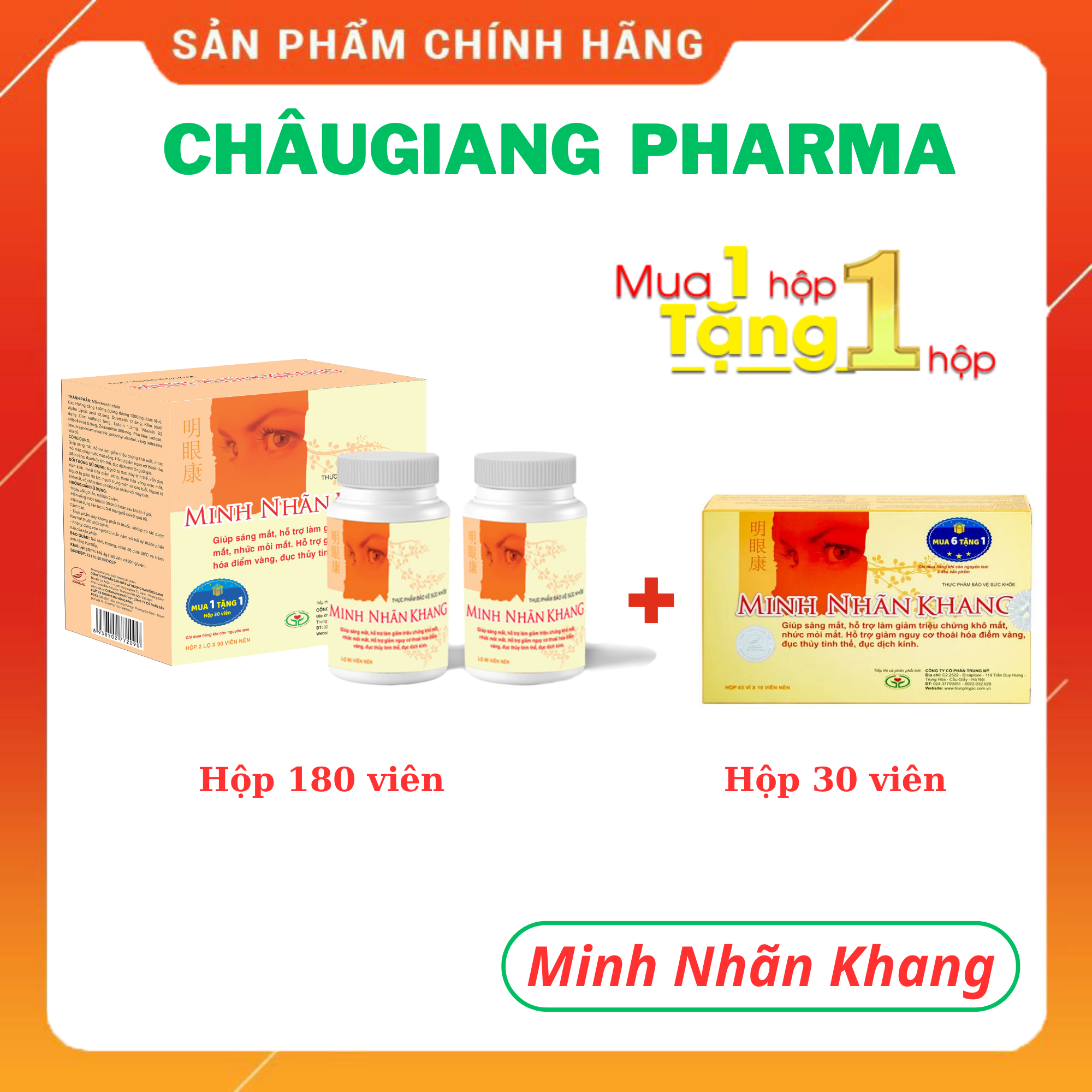 TPBVSK Minh Nhãn Khang Hộp 180v (mua 1 hộp tặng 1 hộp 30v)